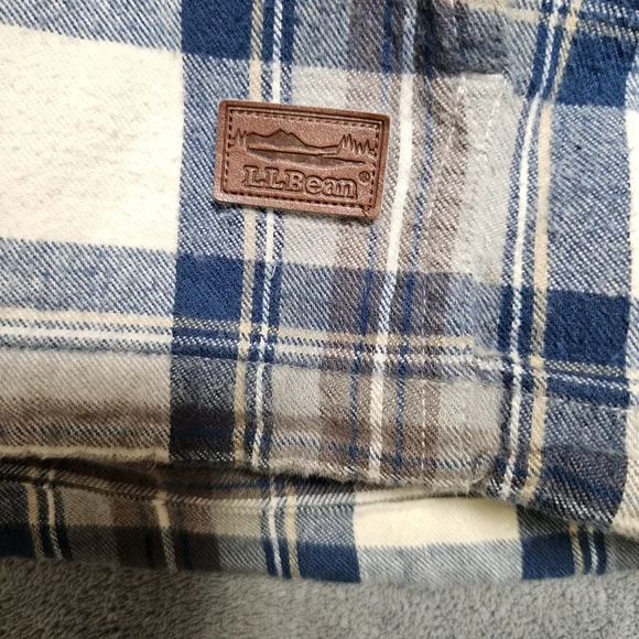 LL Bean Men's Scotch Plaid Flannel Shacket Anorak Traditional Fit Size L - Reg - Picture 6 of 11